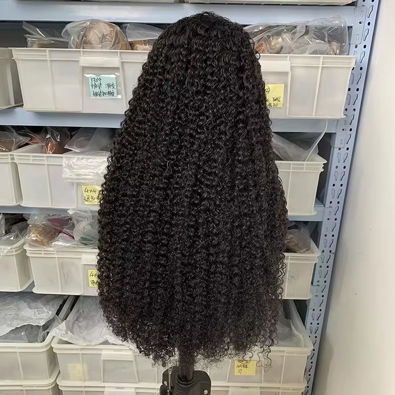 Wholesale 4*4 lace closure 100% human hair wigs, 180% afro kinky curly brazilian hair wigs for black women