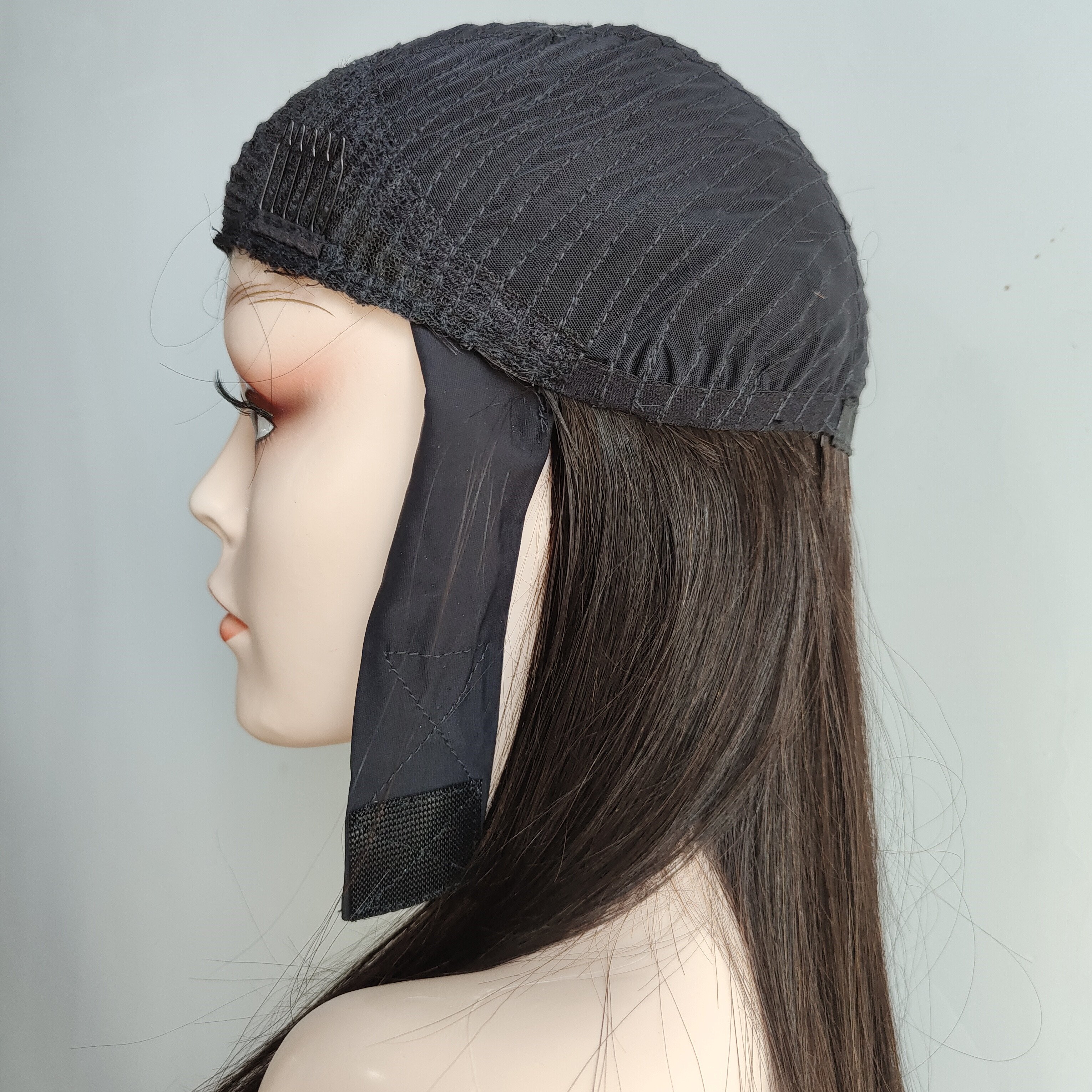 Hot sale machine made headband human hair wig