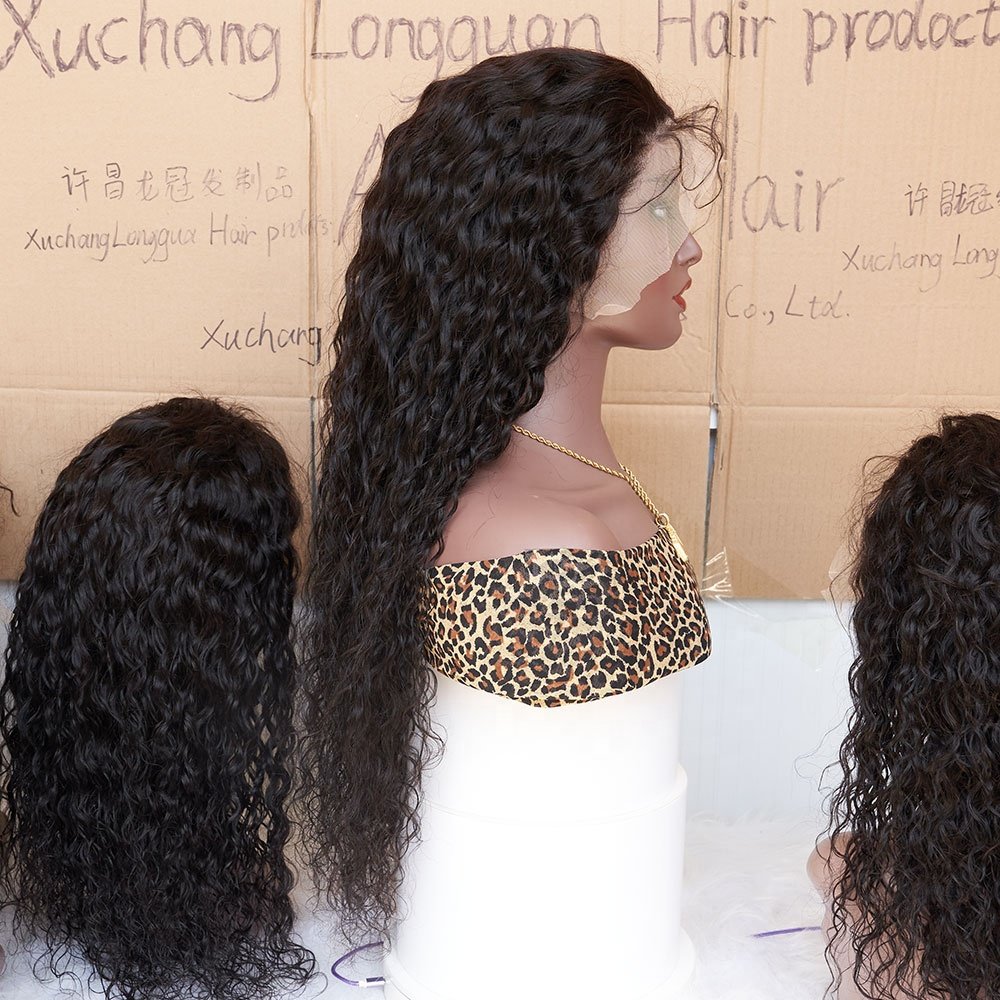 150 180 250 Density 13X4 HD Lace frontal water wave Human Hair Wigs Brazilian Virgin Hair HD Lace Front Wigs for black women