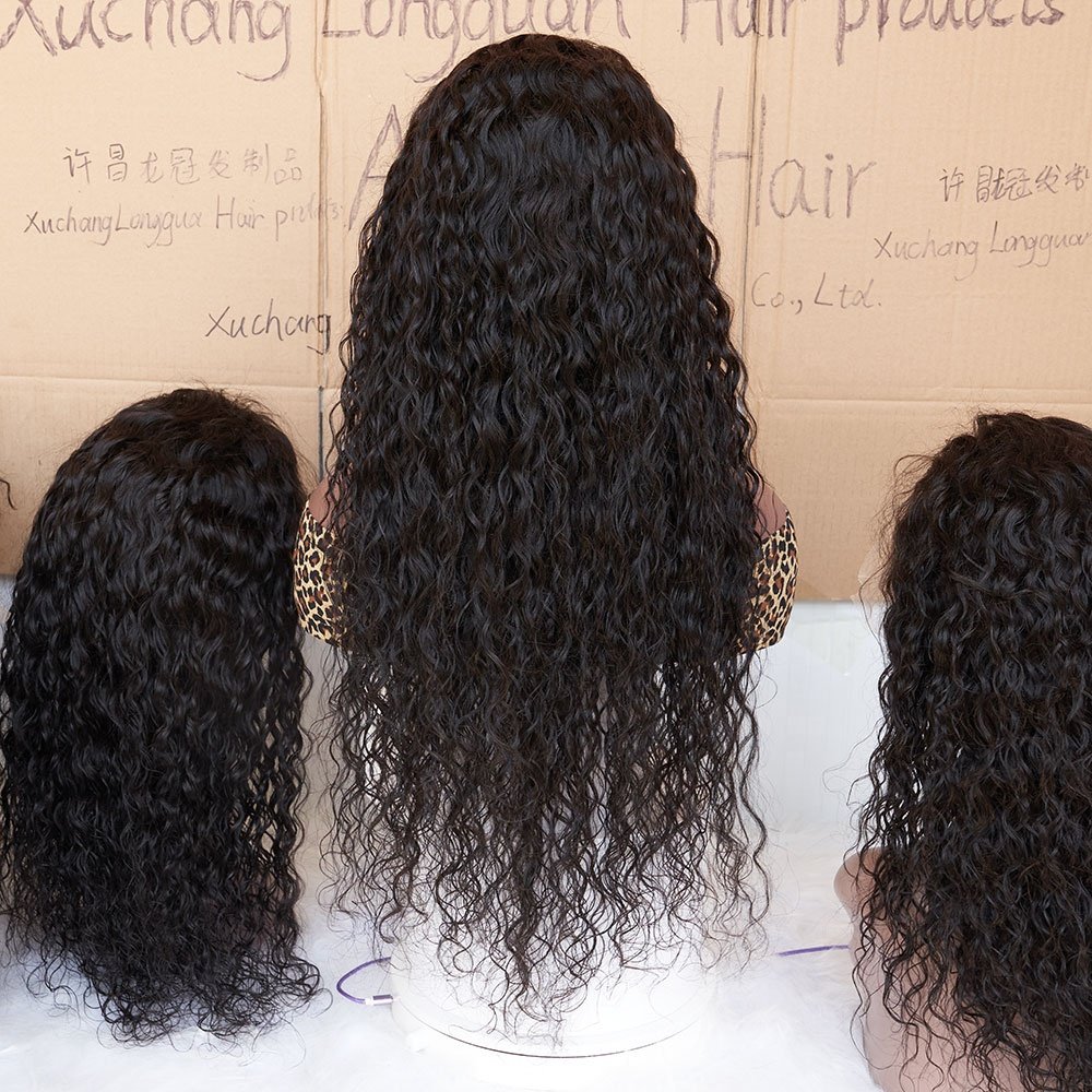 150 180 250 Density 13X4 HD Lace frontal water wave Human Hair Wigs Brazilian Virgin Hair HD Lace Front Wigs for black women