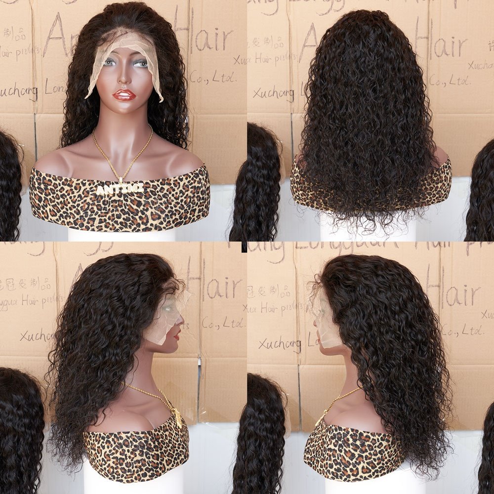 150 180 250 Density 13X4 HD Lace frontal water wave Human Hair Wigs Brazilian Virgin Hair HD Lace Front Wigs for black women
