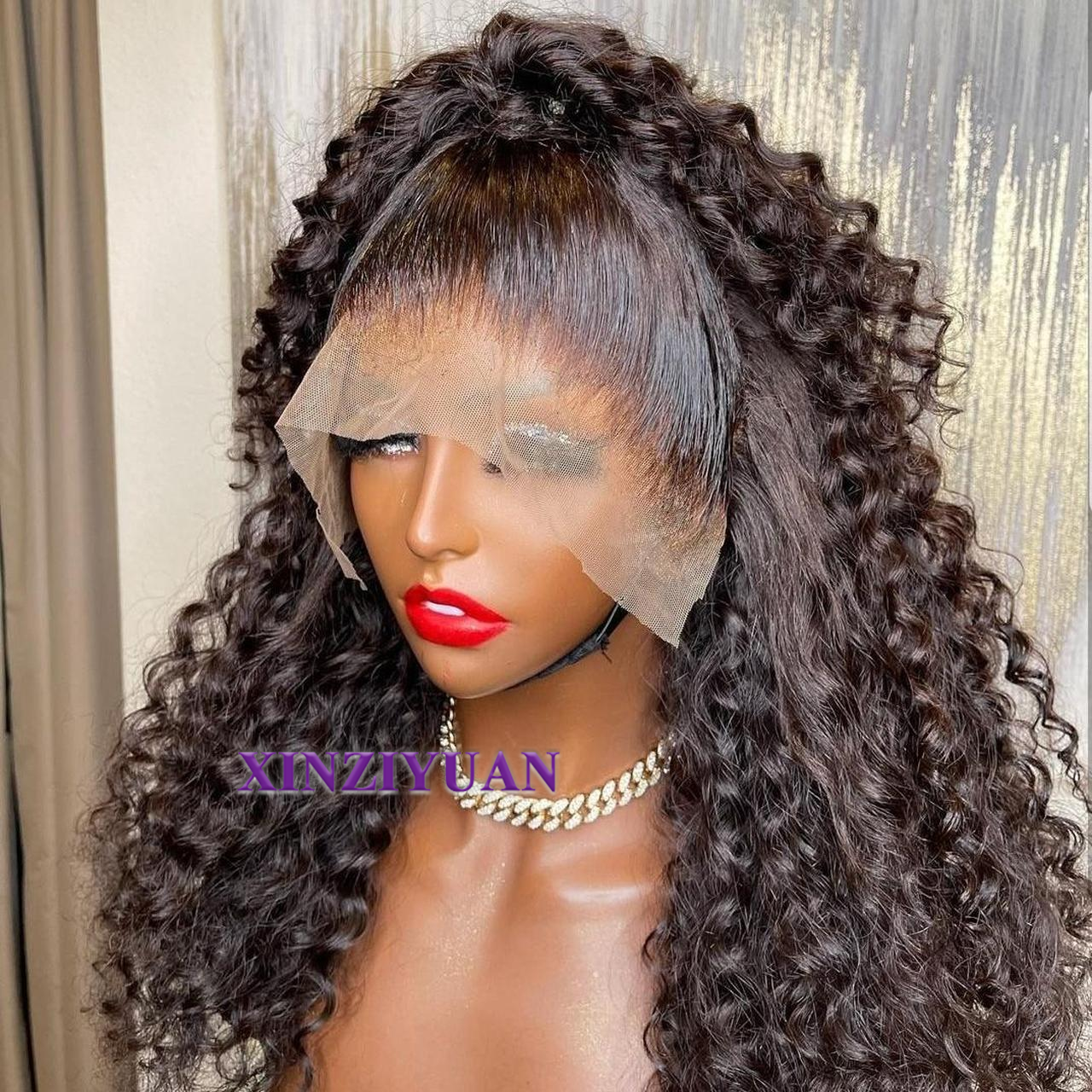 4x4 5x5 HD Lace Frontal Burnese Curly Wig 350% Top Density Hot Luxury Gluess Human Hair Wig For Black Women Cheap Wig