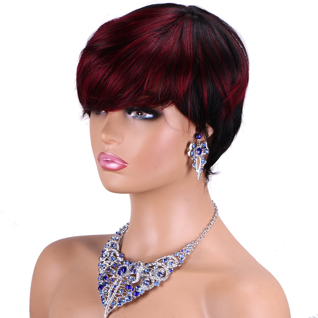 Wholesale Remy Virgin Human Hair Pixie Cut Lace Wig Cheap Short straight Wigs For Black Women