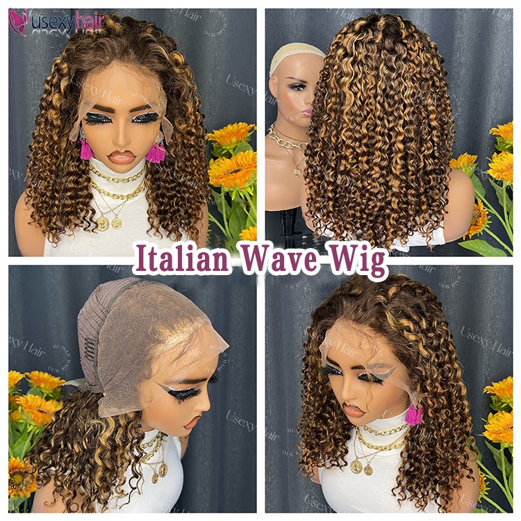 Transparent Lace Frontal Wig Bouncy Curly Short Bob Wigs Raw Italian Virgin Human Hair Hd Full Lace Front Wig For Black Women