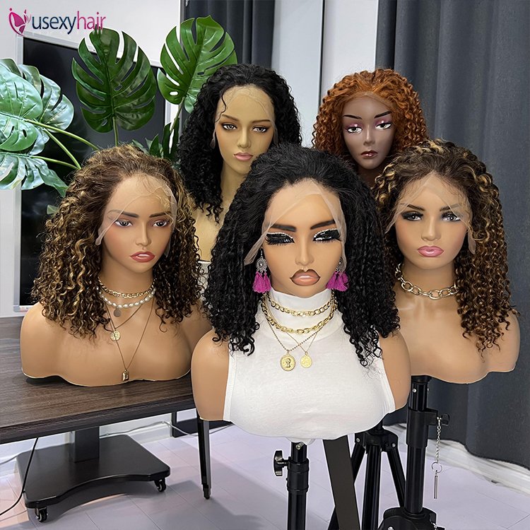 Transparent Lace Frontal Wig Bouncy Curly Short Bob Wigs Raw Italian Virgin Human Hair Hd Full Lace Front Wig For Black Women