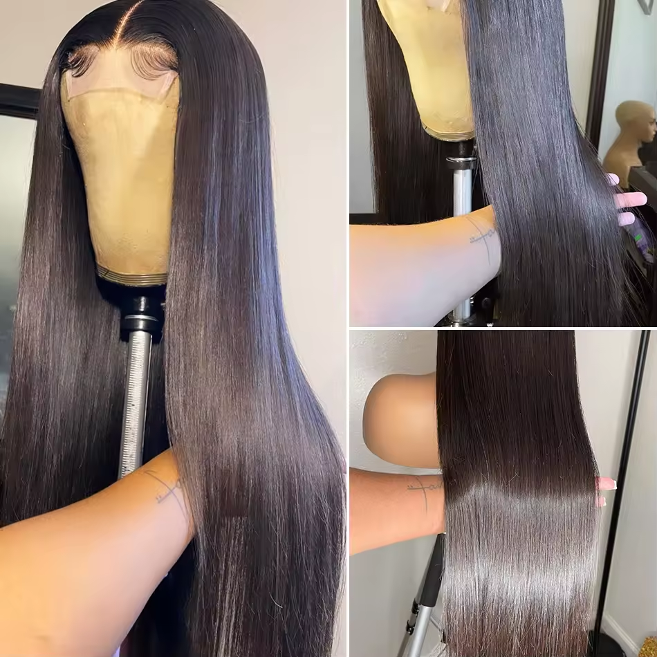 Raw Indian Hair Straight Lace Wigs 100% Virgin Cuticle Aligned Human Hair Lace Closure Wig Vendor