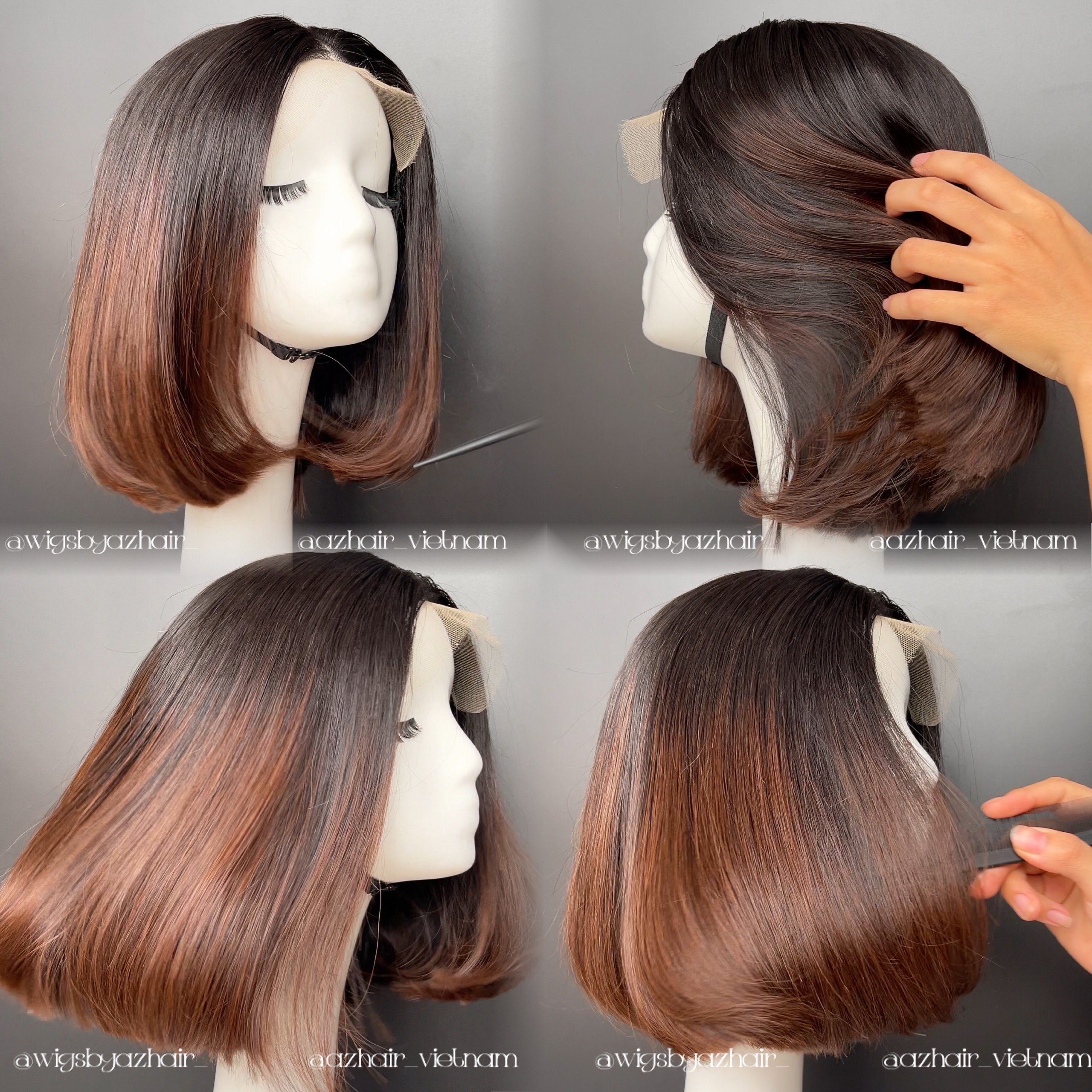 Top Quality 12A Grade Super Double Drawn Human Hair Wig 4x4 Lace Closure, Bob Wig With 100% Raw Vietnamese Hair Extensions