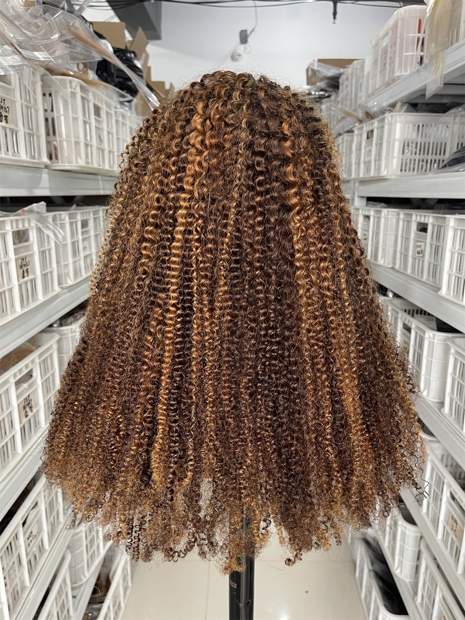 Ombre Highlight Afro Curly Lace Frontal Human Virgin Hair Wigs Human Hair Wigs 360 Full Lace Cuticle Aligned Virgin Hair