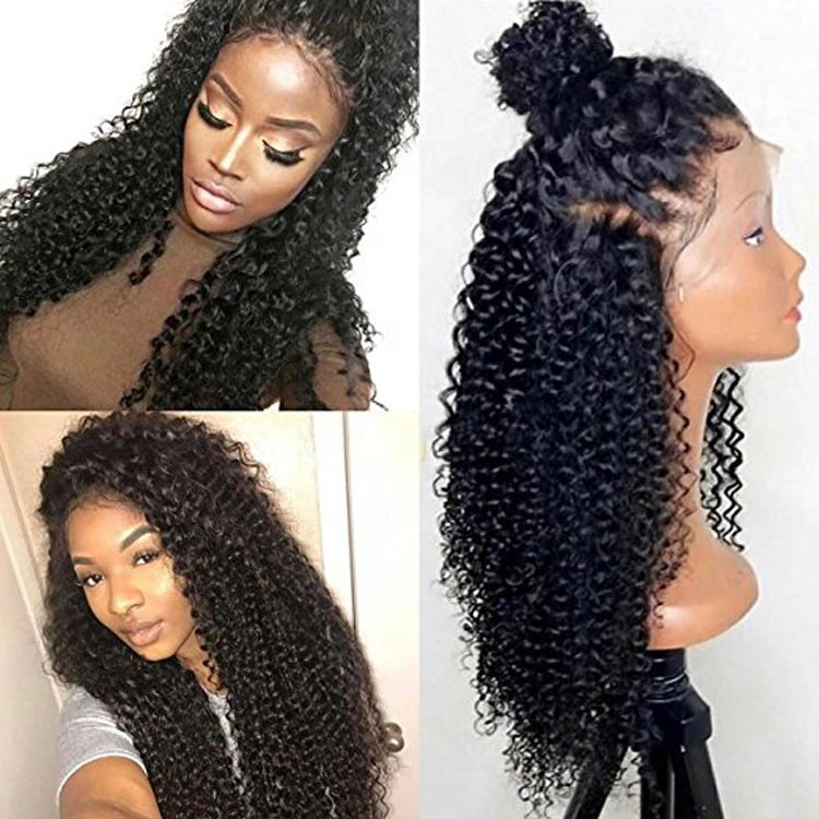 Cheap Lace Front Wig with Baby Hair, Loose Deep Curly Brazilian Human Hair Wigs for Black Women