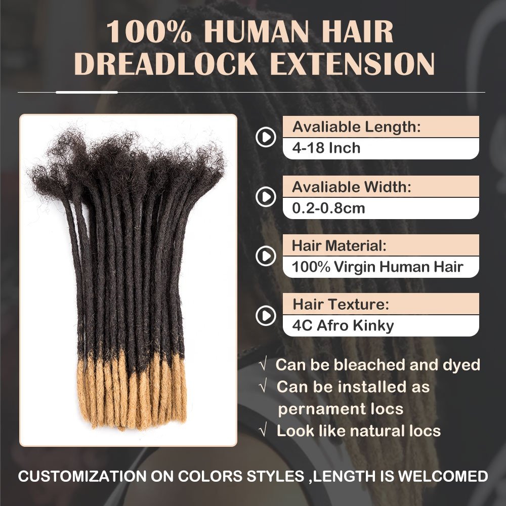 BLT vendors price bleached Tip human hair loc extensions full handmade natural hair dreadlocks extensions human hair