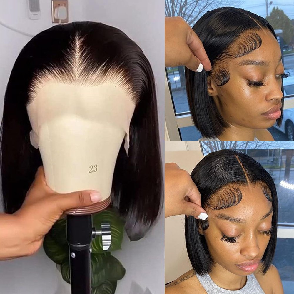 Cheap Wholesale Short Bob Wigs Human Hair Lace Front Brazilian Hd Lace Frontal Wigs For Black Women Raw Bob Human Hair Wigs
