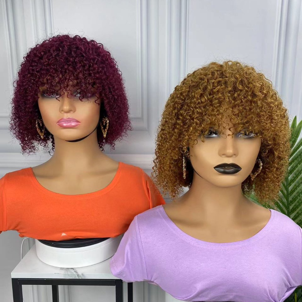 Cheap Wholesale Glueless Virgin Peruvian Short Bone Straight Natural Human Hair Bob Wigs With Bangs Vendor For Black Women