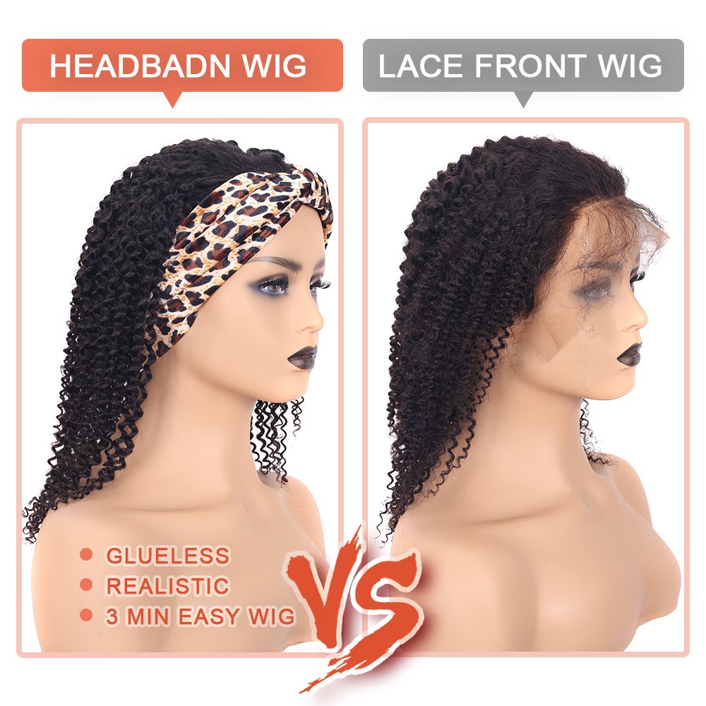 Silk Half Headband Wigs Peruca Peluca Vendors Brazilian Afro Kinky Curly Human Hair Wigs For Black Women