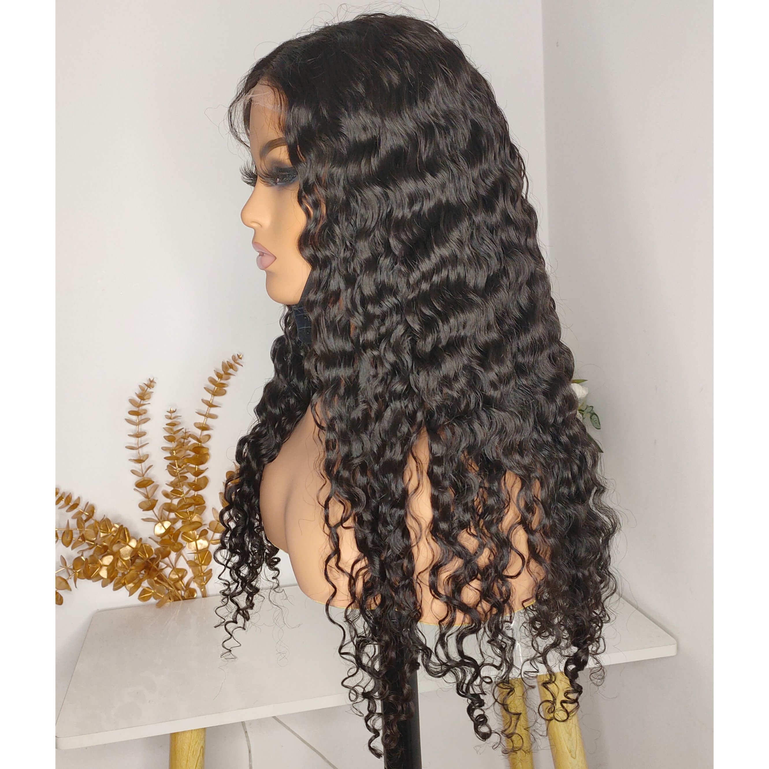 New Arrival Virgin Cambodian Human Hair Wigs For Black Women, Cambodian Loose Deep Wavy Curly Human Hair Lace Front Wigs 5*5 HD