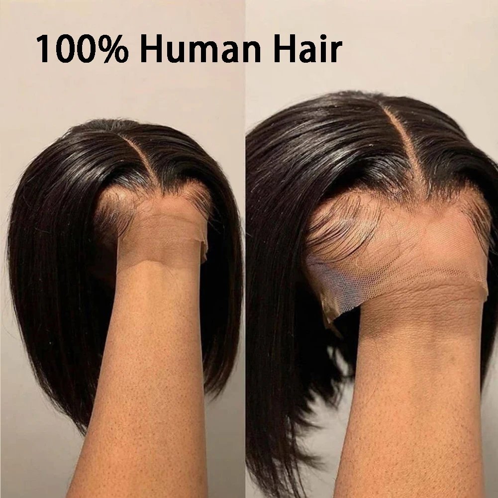 Wholesale Vietnamese Raw Hair Bone Straight Wigs Transparent Lace Front Double Drawn Bob Wig Short Full Frontal Human Hair Wigs