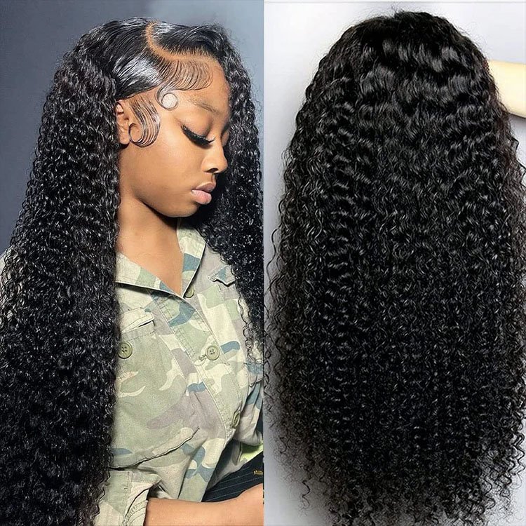 Curly Lace Front Human Hair Wigs Deep Wave 360 Lace Frontal Wig Brazilian Pre Plucked 13x4 Lace for Women 32 34 Inch Long