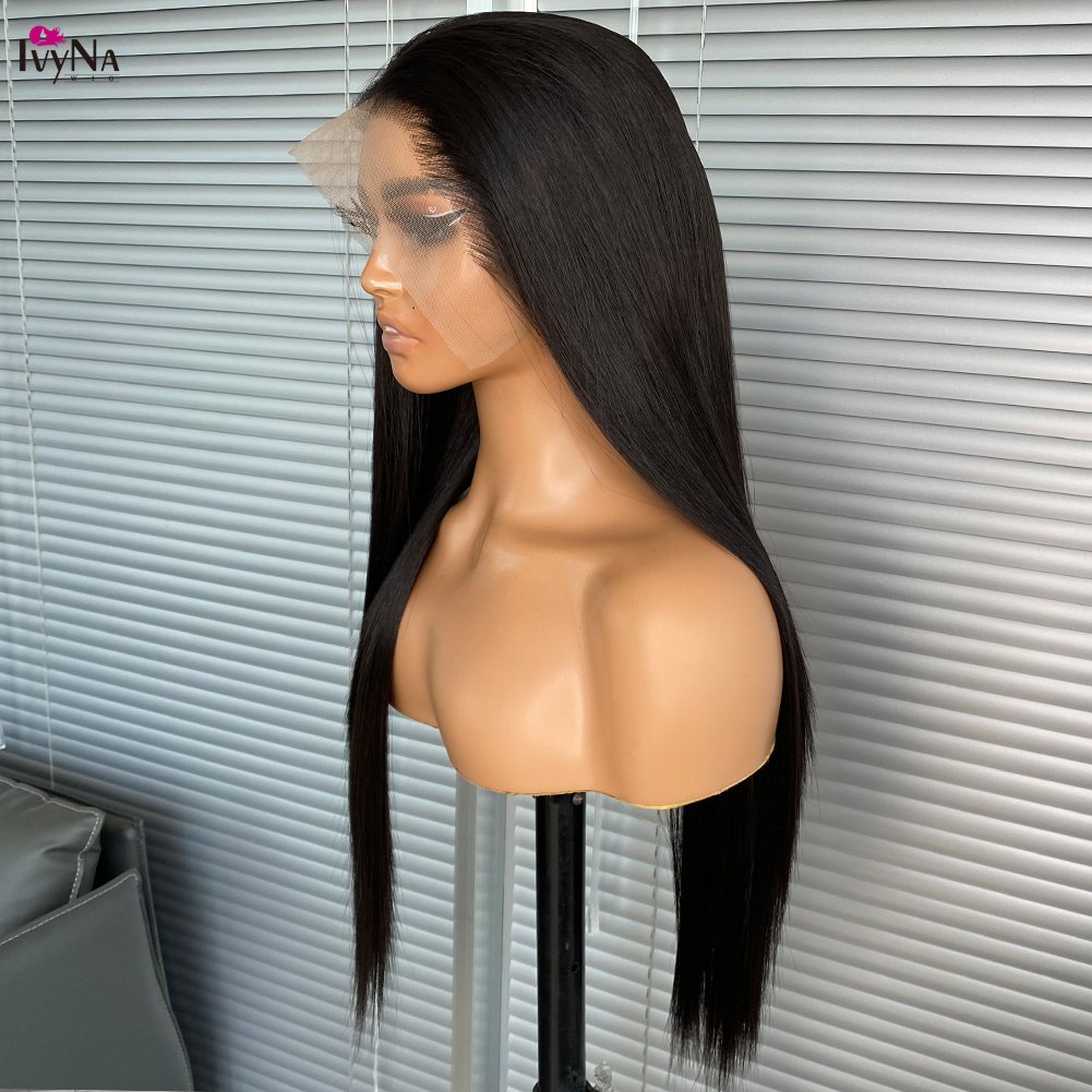 Long Natural Black Futura 13x6 Glueless Synthetic Lace Front Wigs for Black Women Heat Resistant Half Hand Tied Wig 6inch Part