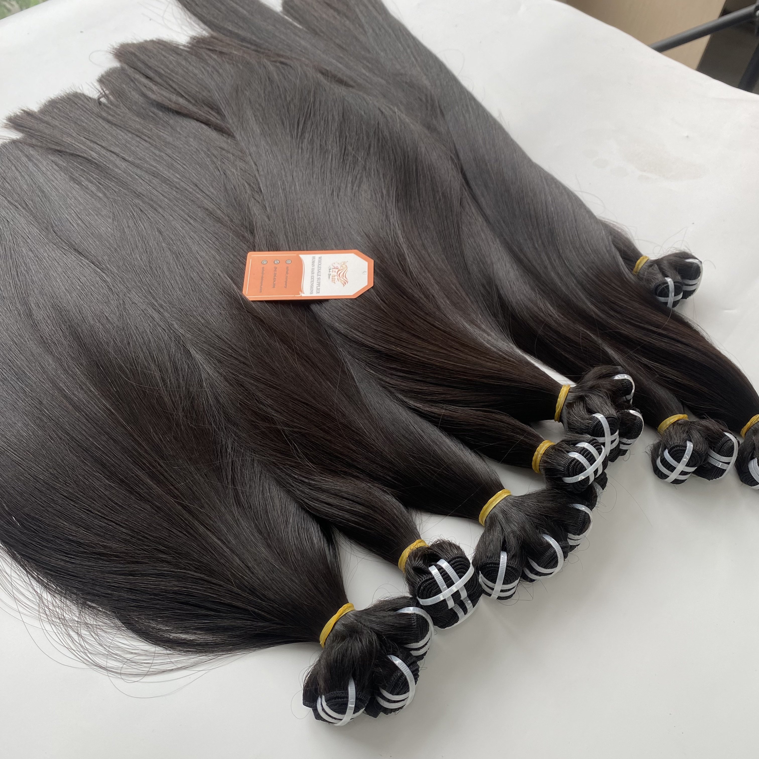 Raw Vietnamese Unprocessed Weft Hair Extensions 100% Virgin Cuticle Aligned Natural Color With Factory Price