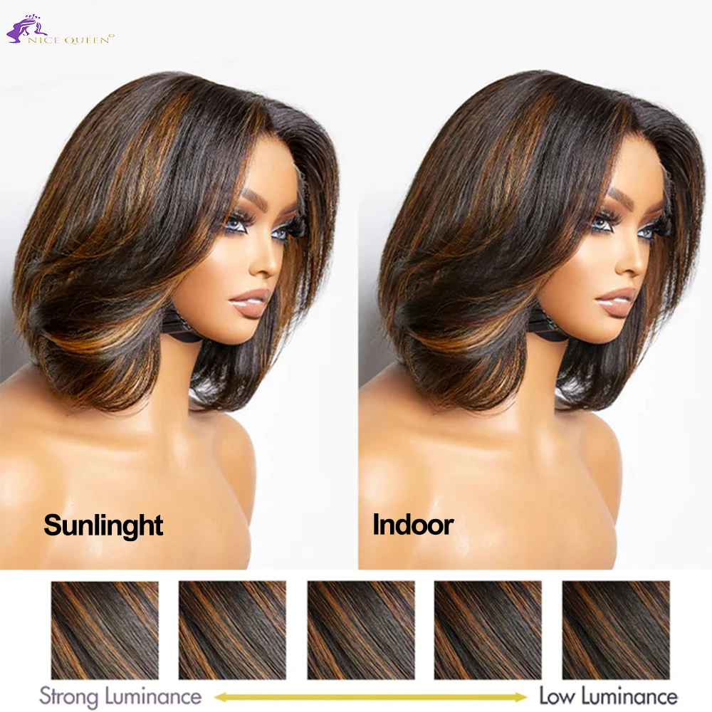 13*4 13*6 HD Hilight Panio #P1B/4 Lace Frontal Hilight Human Hair Wig For Black Women Factory Wholesale Cheap Gluess Wig