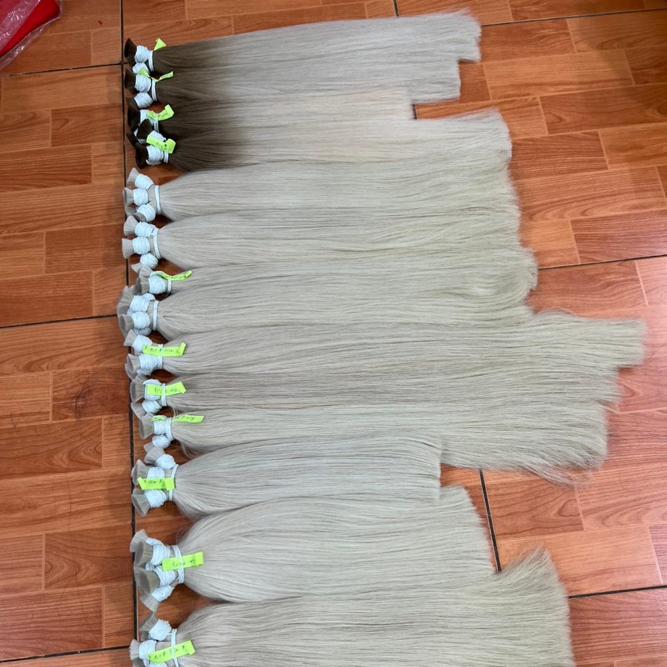 Wholesale Human Hair Extensions Human Hair Wigs Light Blonde Platinum Hair Weaving No Shedding Dropshipping