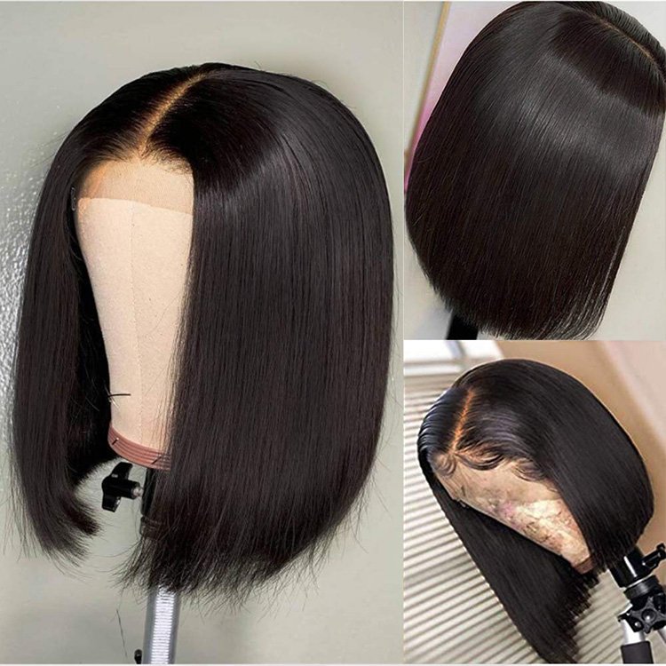 100% virgin hair cheap human hair wig wholesale brazilian frontal lace BOB unprocessed human hair wig for black women