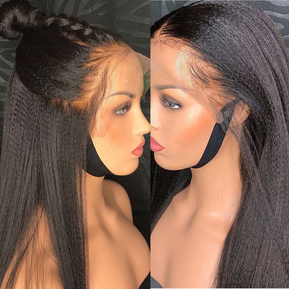 Kinky Straight Hd Lace Closure Wig 4x4 5x5 Grade 10a 100% Raw Virgin Human Hair Wig 13x4 Yaki Lace Front Wig for Black Woman