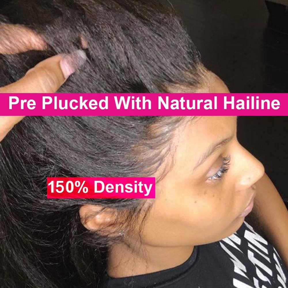 Kinky Straight Hd Lace Closure Wig 4x4 5x5 Grade 10a 100% Raw Virgin Human Hair Wig 13x4 Yaki Lace Front Wig for Black Woman