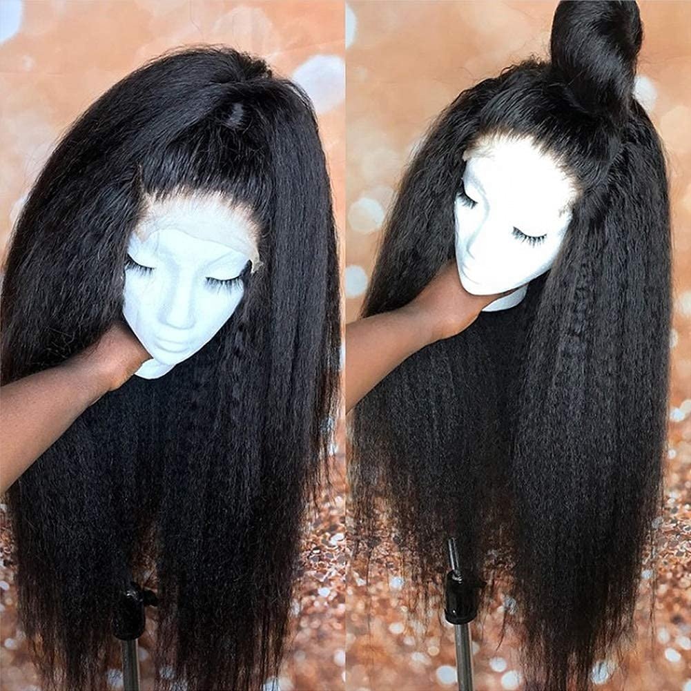 Kinky Straight Hd Lace Closure Wig 4x4 5x5 Grade 10a 100% Raw Virgin Human Hair Wig 13x4 Yaki Lace Front Wig for Black Woman