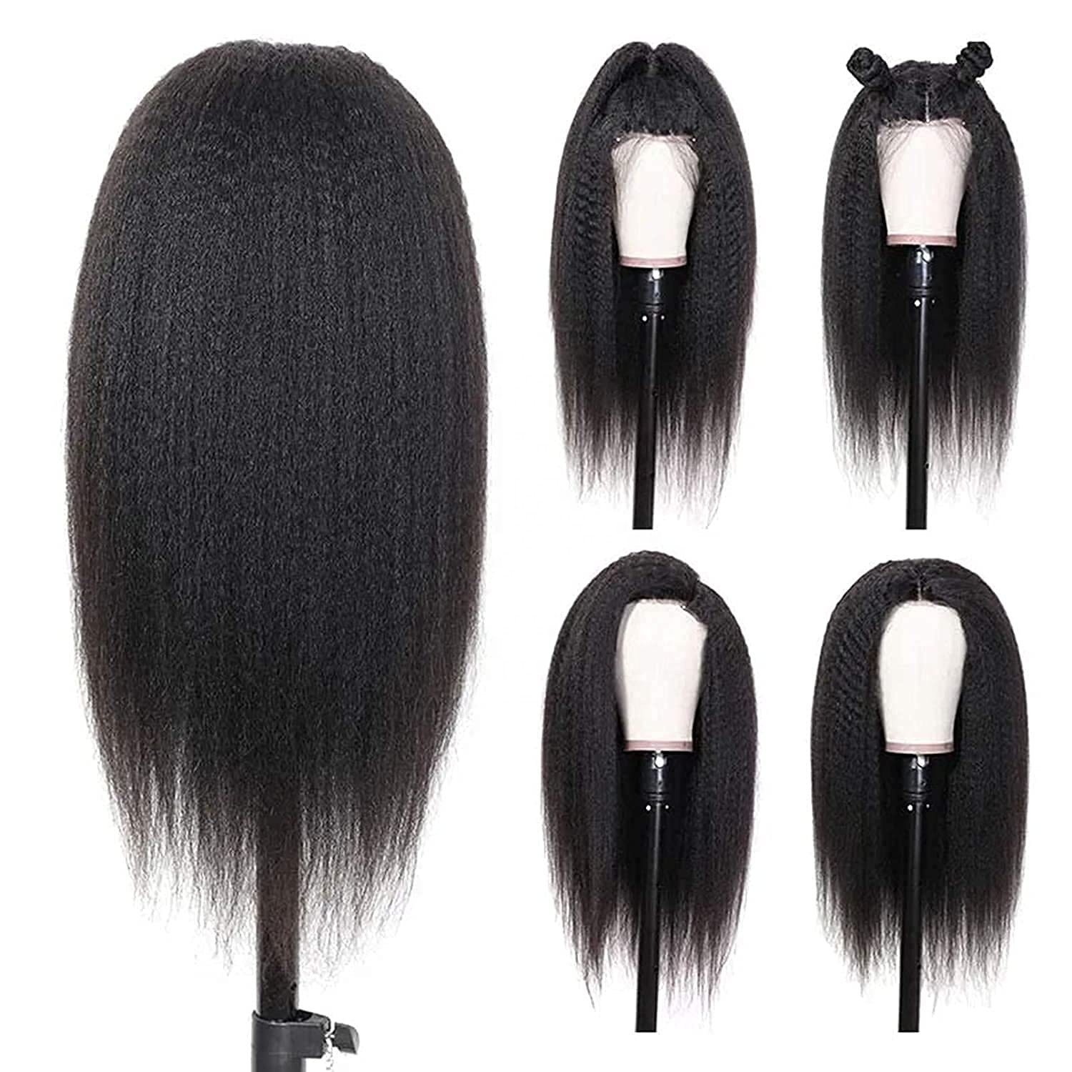 Kinky Straight Hd Lace Closure Wig 4x4 5x5 Grade 10a 100% Raw Virgin Human Hair Wig 13x4 Yaki Lace Front Wig for Black Woman