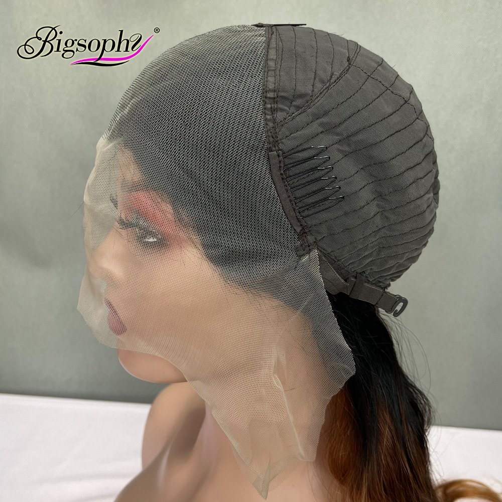 Transparent Single Knot Lace Front Pixie Curly Three Tone Ombre Color Bob Human Hair Wig Glueless Factory Price