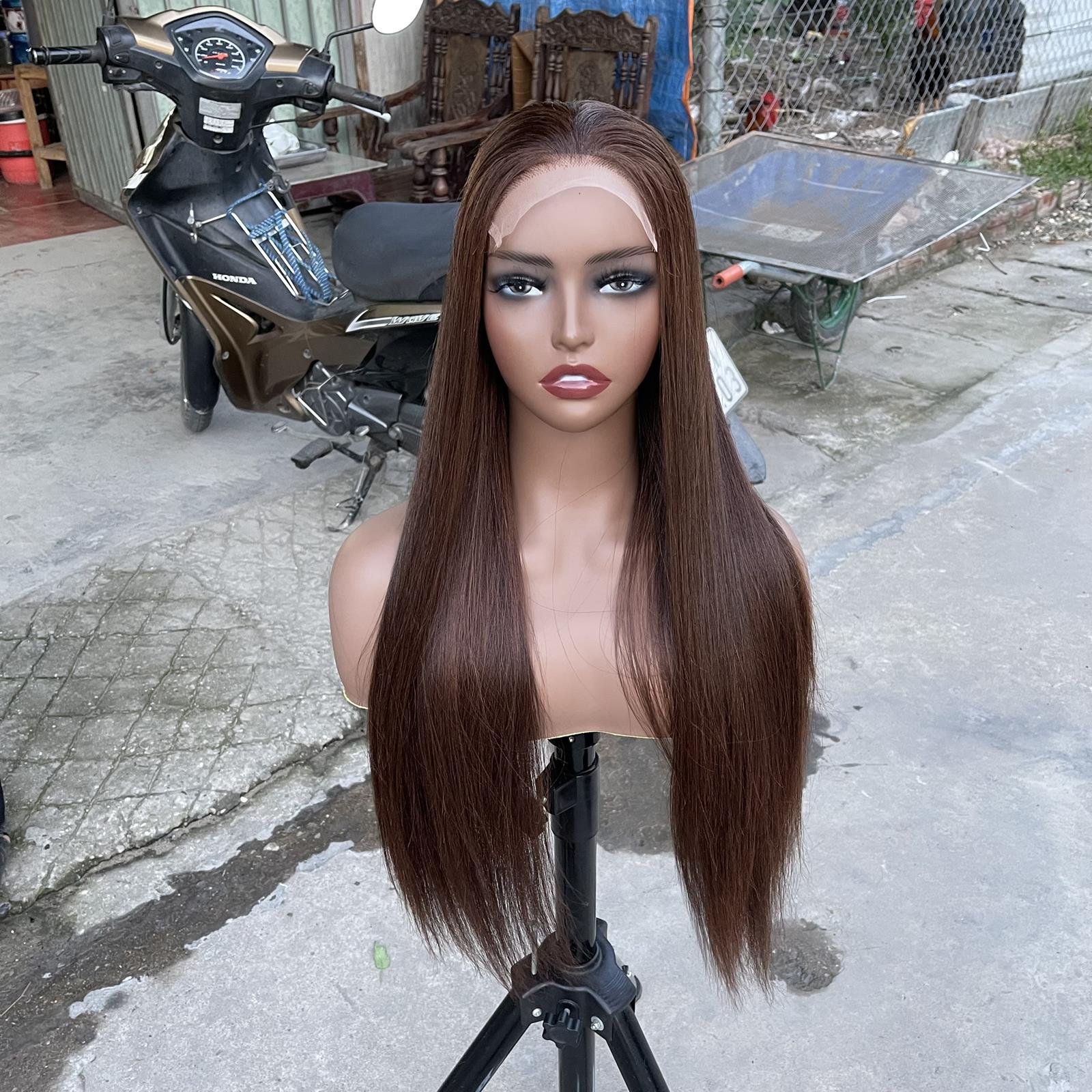 13x4 13x6 Wholesale Virgin Human Hair Lace Closure Wig Vietnam Brown Lace Wigs Transparent Lace