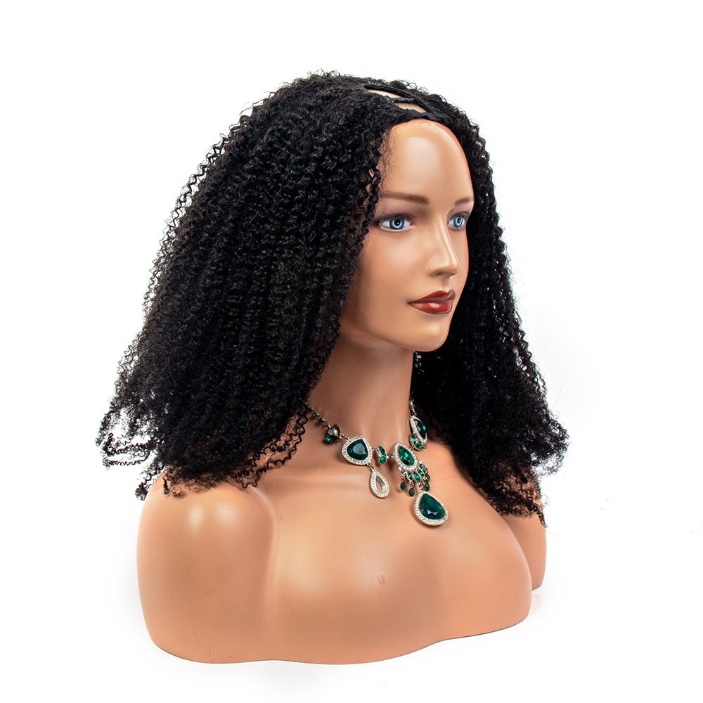 4B4C Kinky Curly U Part Human Hair Wigs For Black Women Brazilian Afro Curly V Part Wig Human Hair 150% Density Wholesale