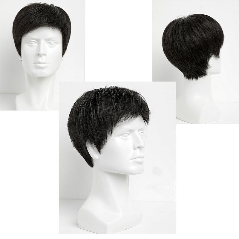 Fashion Style Short Cheap Men Hair Wig 100% Human Unprocessed Virgin Human Hair Wig No Shedding