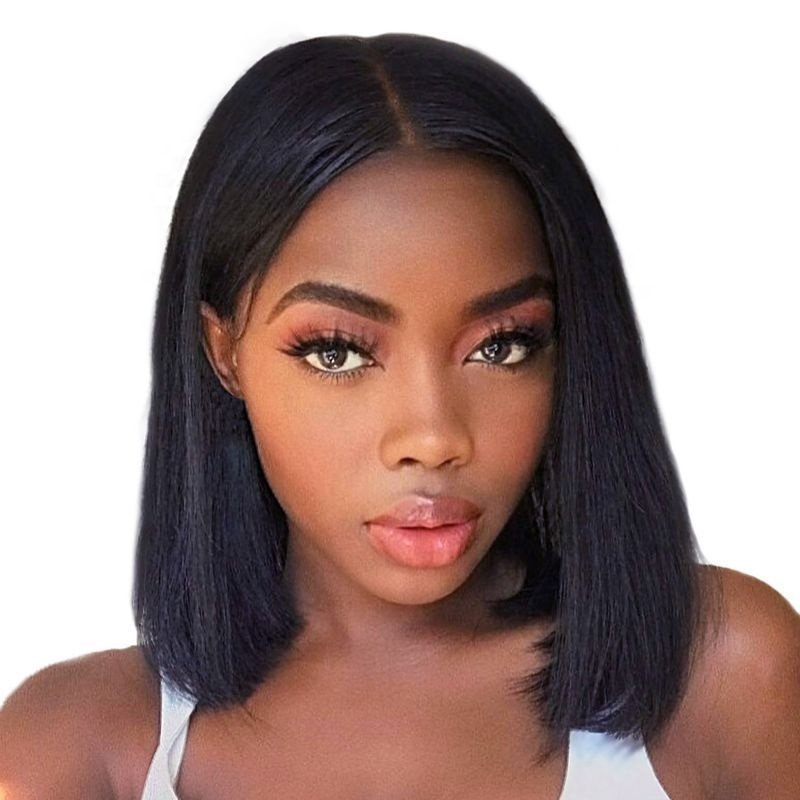Hot Sale Wholesale 30cm Front Wig Women's Hair European black Natural Wig Ombre Wave Pixie Short Hair Bob Wig