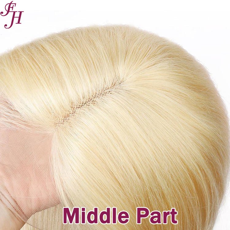 FH No Lace Blonde 613 Straight Machine Made Wig Human Hair Wig Full Machine Made Natural Wig With Bang