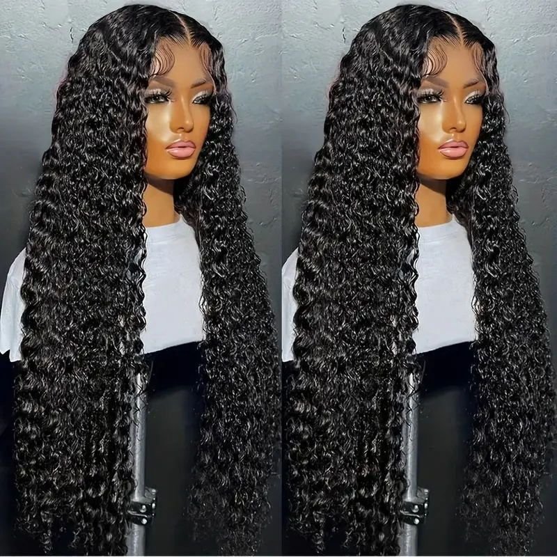 7A Grade Brazilian Human Hair Wigs Cambodian Raw Hair Wig hd Lace Front Water Wave Curly Wigs
