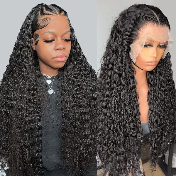 7A Grade Brazilian Human Hair Wigs Cambodian Raw Hair Wig hd Lace Front Water Wave Curly Wigs