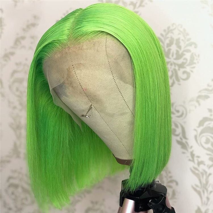 Human Hair Wig High density Green 613 Red Burgundy 99J Straight human hair Bob Wig Transparent Lace HD Lace Front Wigs
