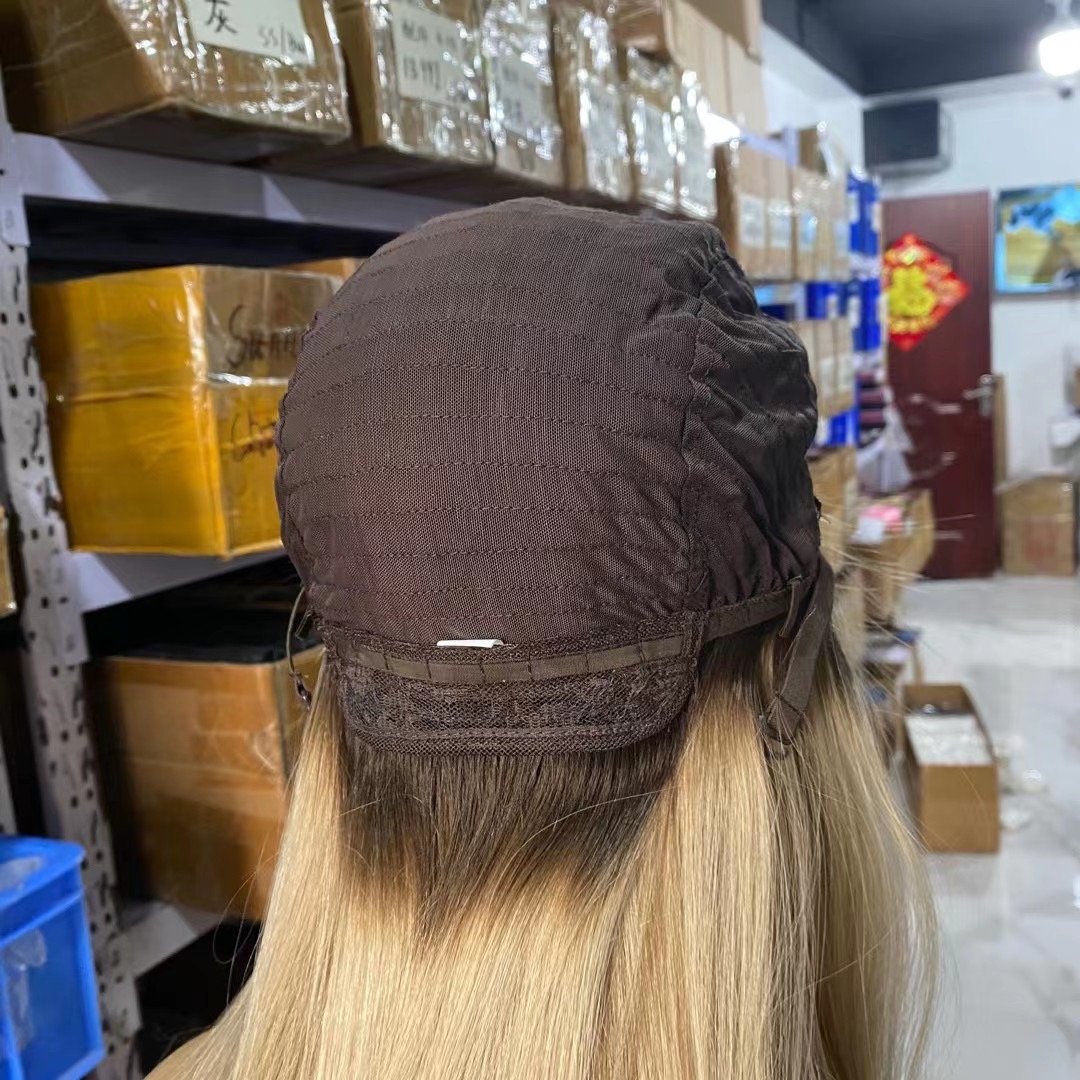 Wholesale high quality European Raw Virgin 100% real natural human Hair brown straight Silk Top lace base Jewish Wig Kosher Wigs