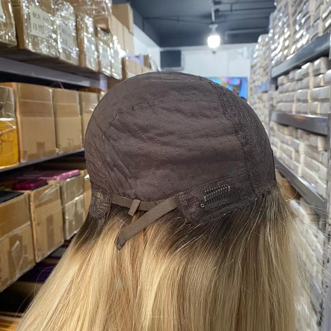 Wholesale high quality European Raw Virgin 100% real natural human Hair brown straight Silk Top lace base Jewish Wig Kosher Wigs