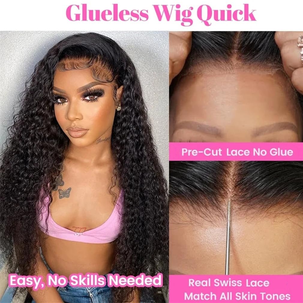 Ready To Go Glueless Wig Wholesale Vendors Pre Plucked 6*4 Lace Closure Wig Kinky Curly Transparent Lace Front Human Hair Wig