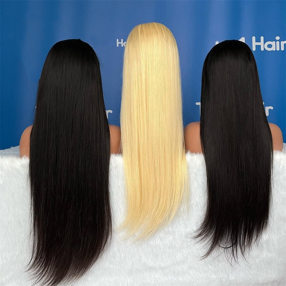 AYT Wholesale Straight Brazilian Hair HD Lace Wigs,full lace frontal wig with baby hair,Virgin human hair wigs for black women