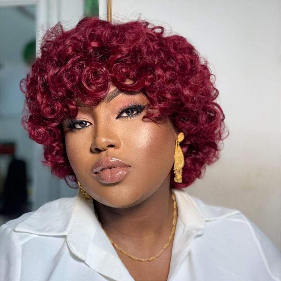 Wholesale 200% density bouncy curly hair wig with bangs 201gram 100% human hair wigs loose wave original hair extension