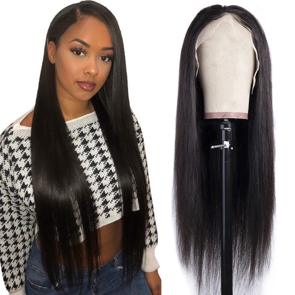 Wholesale brazilian bone straight wave peruvian glueless 4x4 13x4 hd lace front human hair wigs