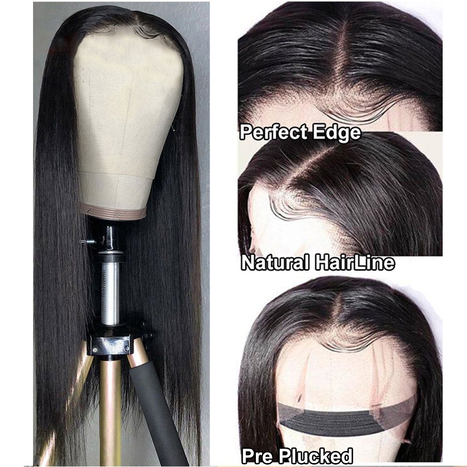 Wholesale brazilian bone straight wave peruvian glueless 4x4 13x4 hd lace front human hair wigs