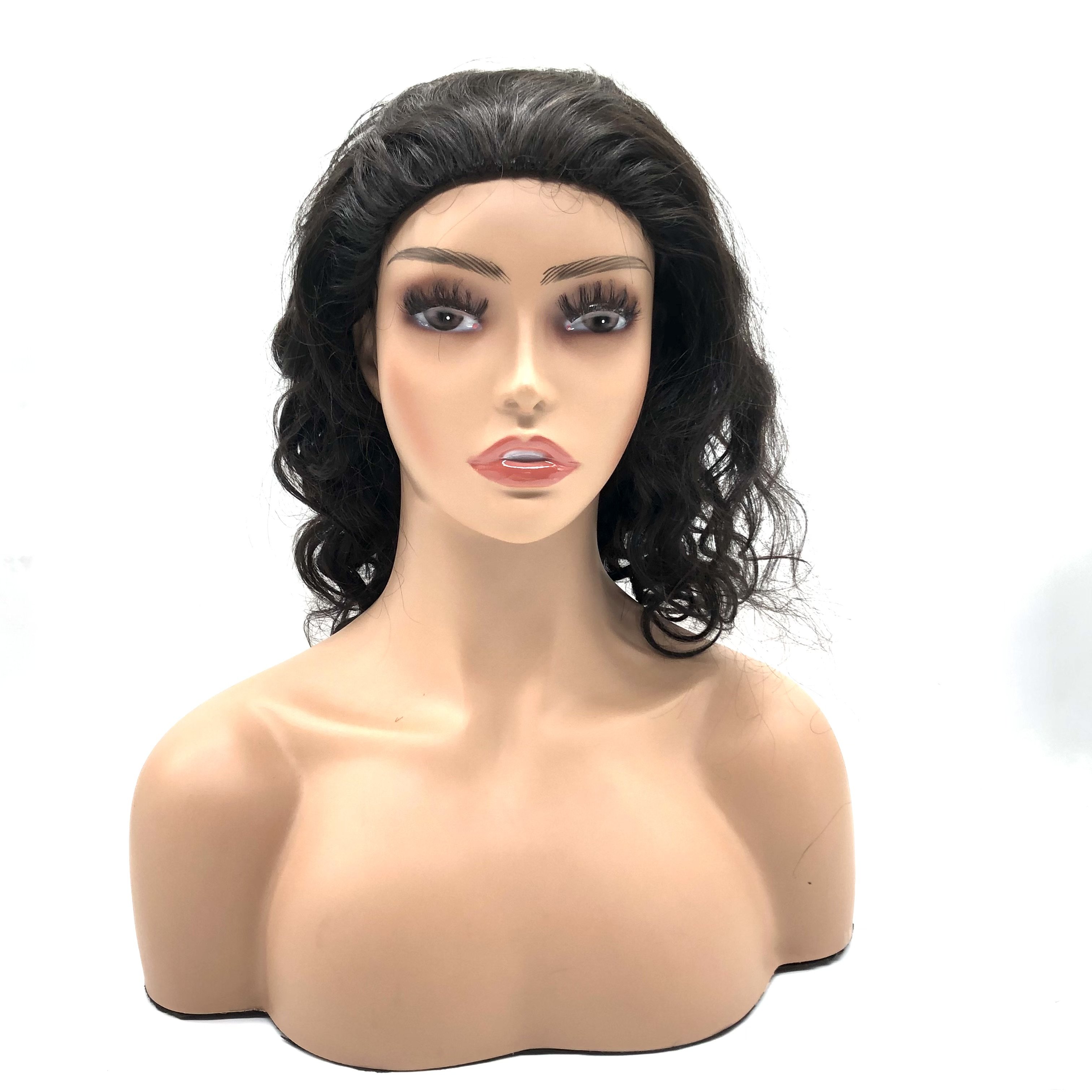 AU Real hair Wigs Natural Human Hair Wigs For Black Women Straight Glueless Women Half Machine Made Wig
