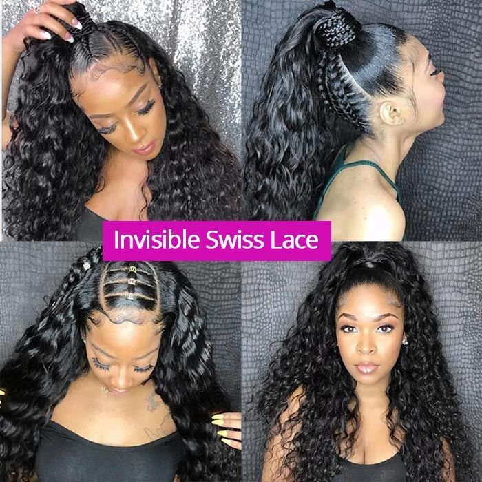 Curly Human Hair Wig Honey Blonde Ombre 13x1 Brazilian Brown Color Deep Water Wave Hd Frontal Highlight Bob Lace Front Wigs