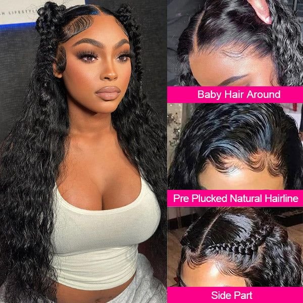Curly Human Hair Wig Honey Blonde Ombre 13x1 Brazilian Brown Color Deep Water Wave Hd Frontal Highlight Bob Lace Front Wigs