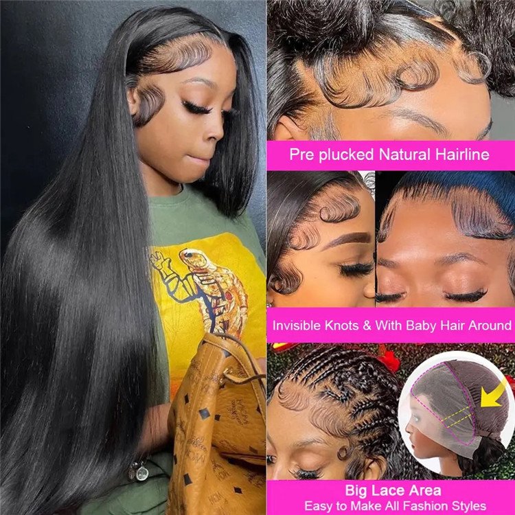 40 inch Frontal Glueless Full Hd Lace Wig,Cuticle Aligned Virgin Raw Indian Hair Wig,Unprocessed 100% Lace Human Hair Wigs