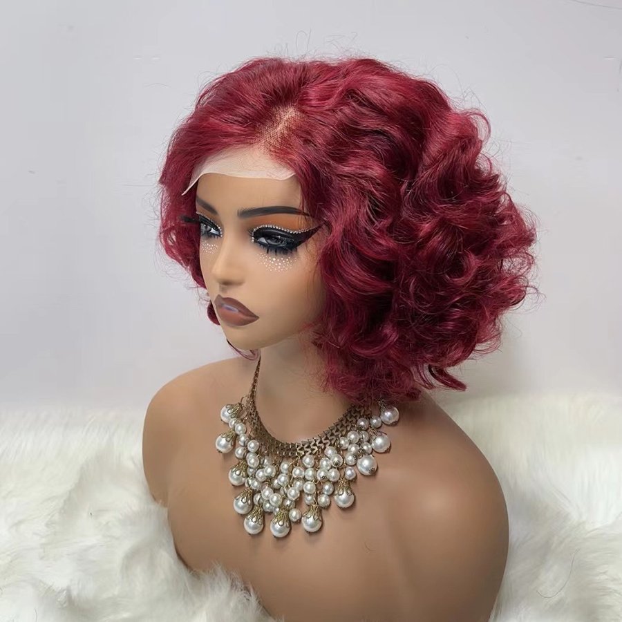 Wholesale 200% density bouncy curly hair wig with bangs 201gram 100% human hair wigs loose wave original hair extension